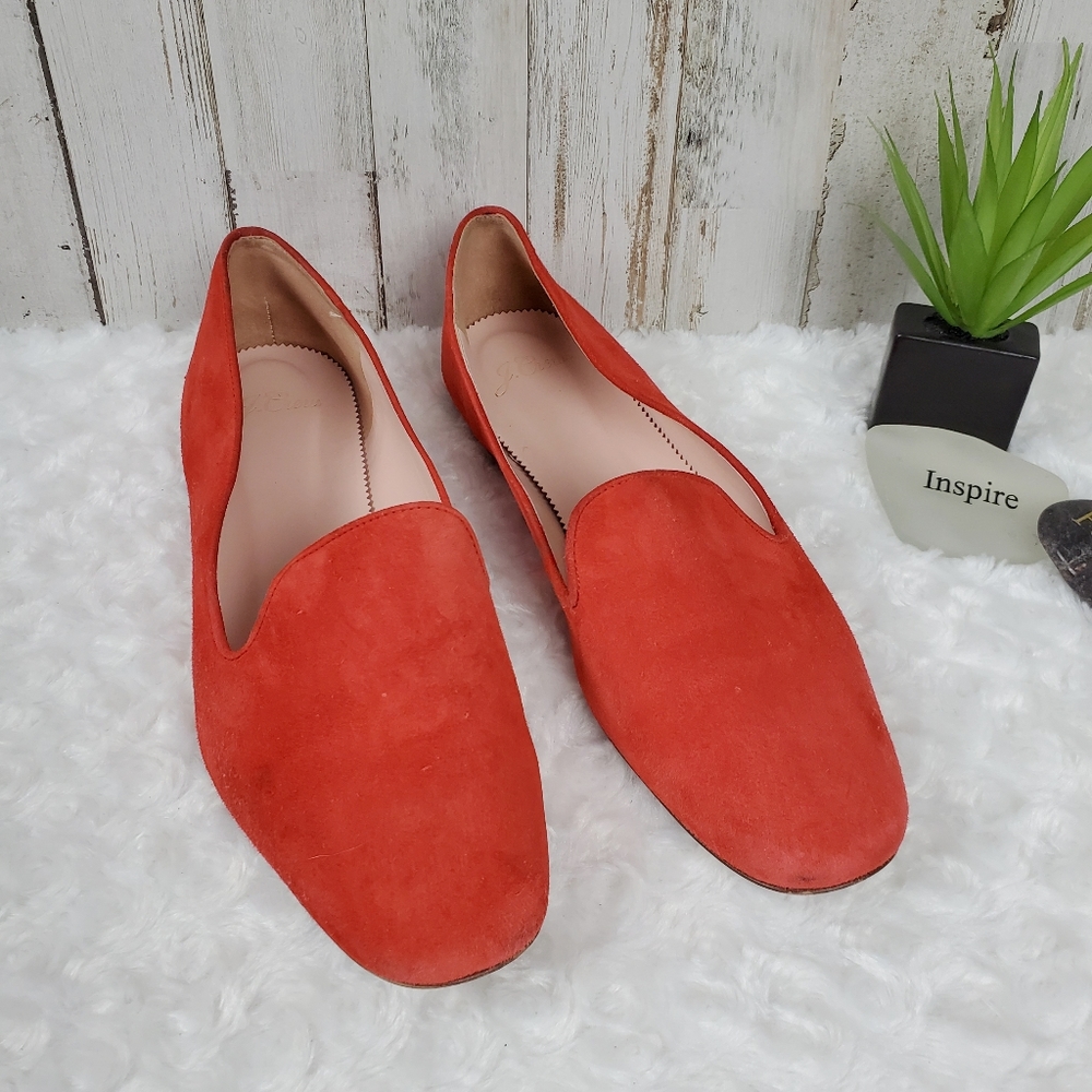 J. Crew Darby Suede Loafers Strawberry Size 8